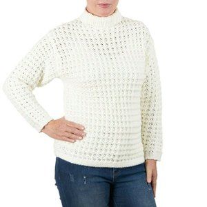 SKYE'S THE LIMIT Women's Ivory White Mock Neck Knit Sweater Size L (NWT!!)